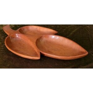 Leaf Shaped Wooden Tray